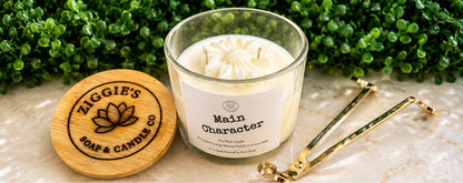 12 oz Soy Wax Candle  with Flower on Top